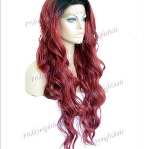 Synthetic wig red